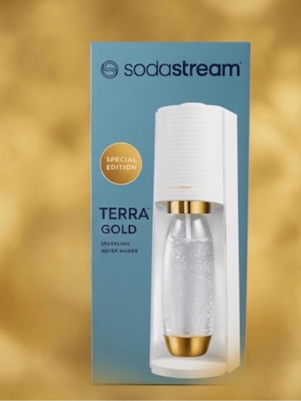 SodaStream Sparkling Water Maker - White & Gold~never opened